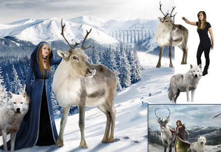 Imagen Montaje y composición combo reno y lobo